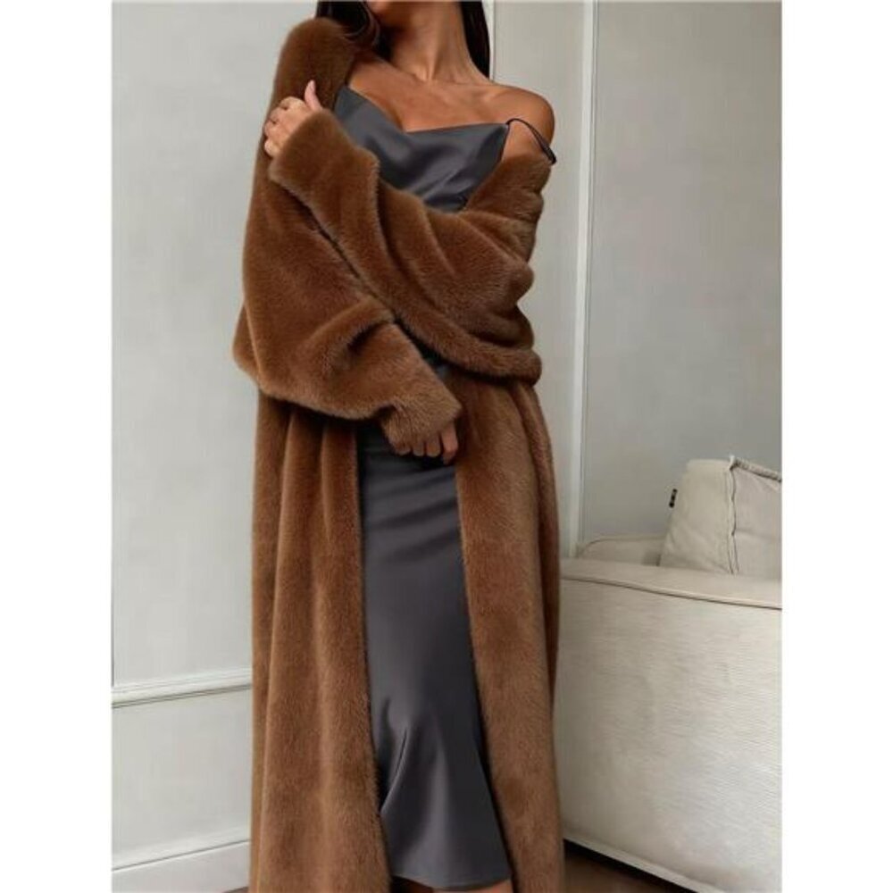 Fuzzy Open Front Longline Cardigan